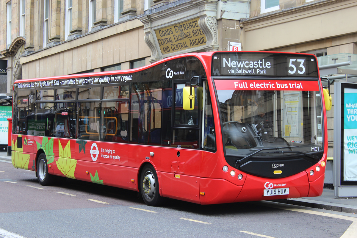 Go North East trials Optare electric bus