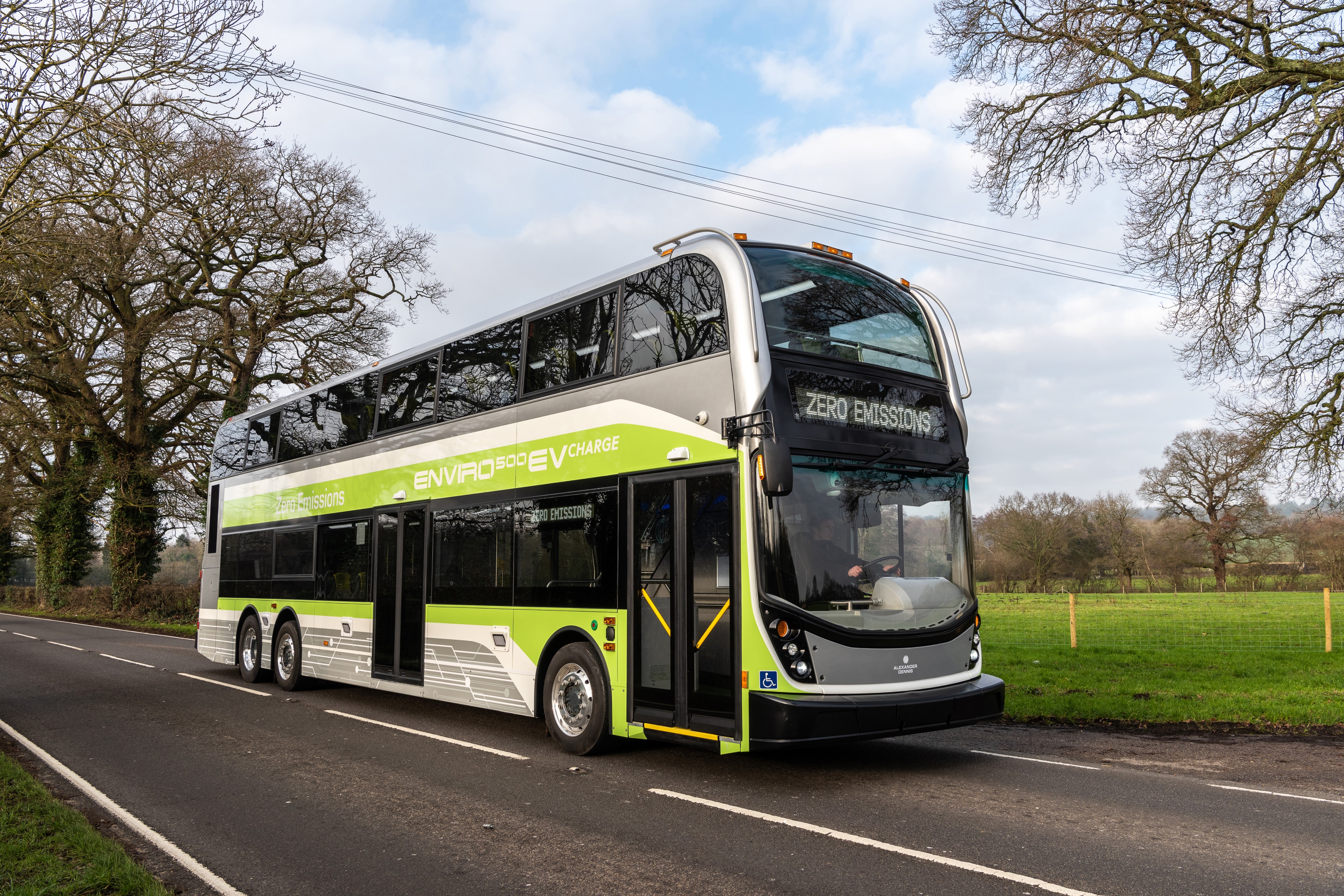 ADL unveils first zero-emission tri-axle decker