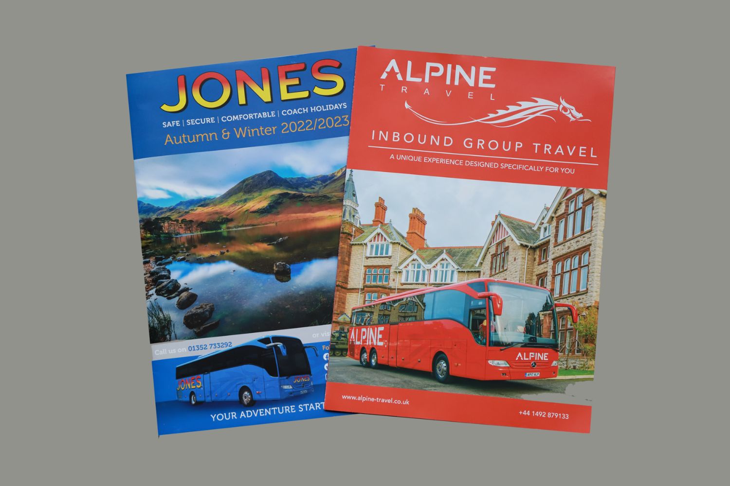 High quality brochures for Jones Holidays and Alpine Travel’s destination management activities in Wales