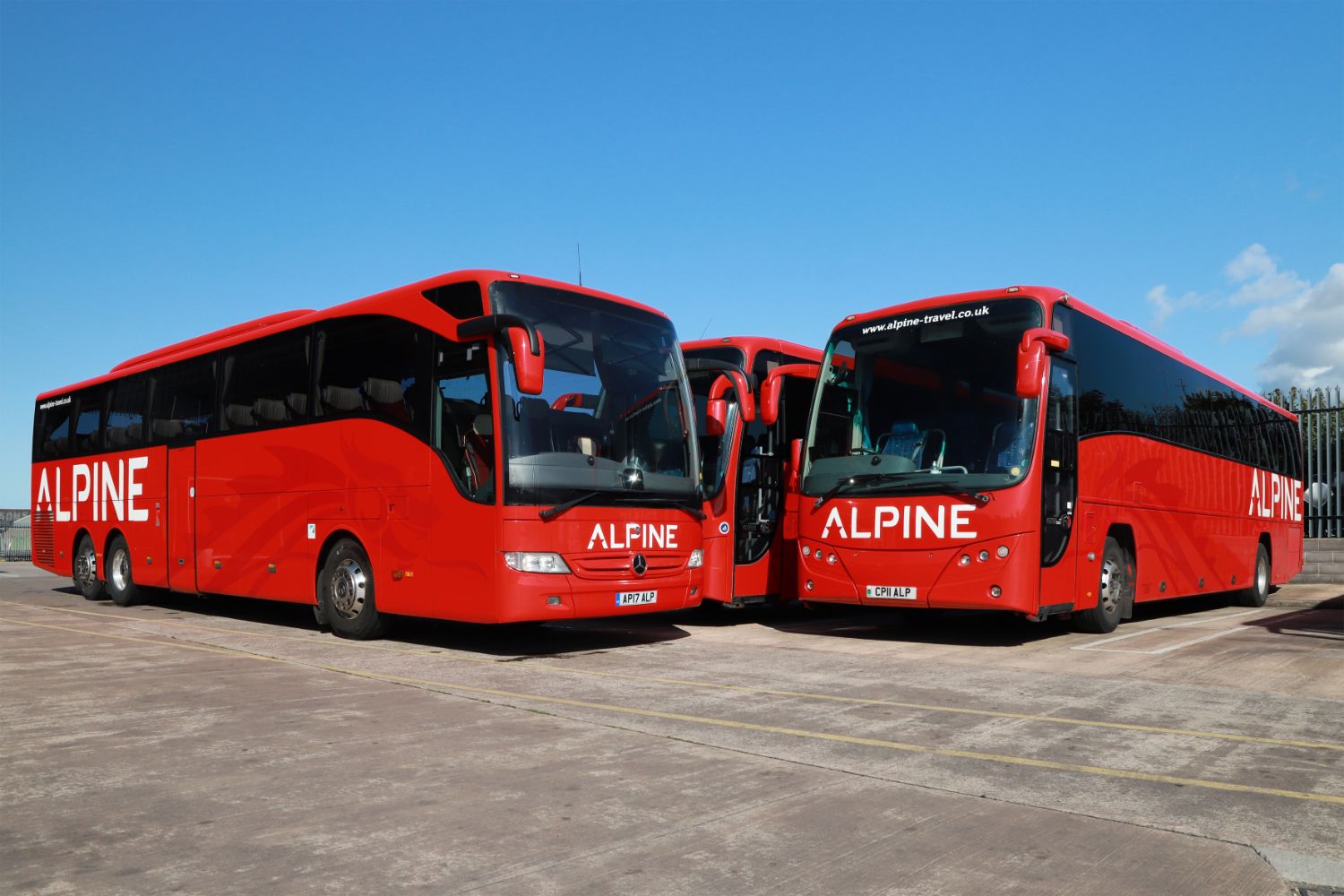 Much of Alpine Travel’s front-line coach fleet was out working when Bus and Coach Buyer visited but these older examples of the company’s preference models still provided an immaculate impression
