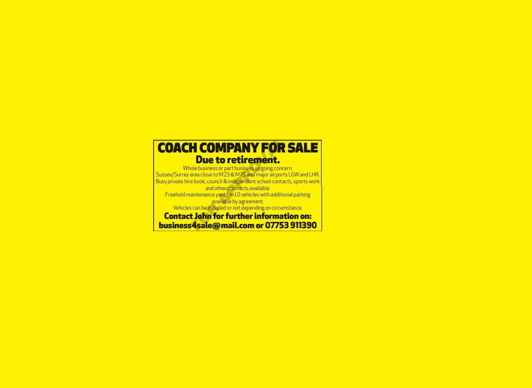Coach company for sale due to retirement