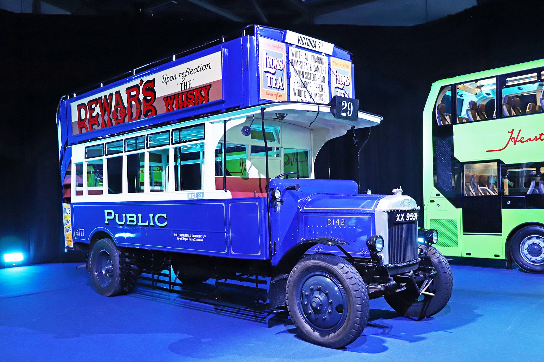 Giving some perspective on how far bus design has come, a 1925 Dennis double-decker was shown at the launch event