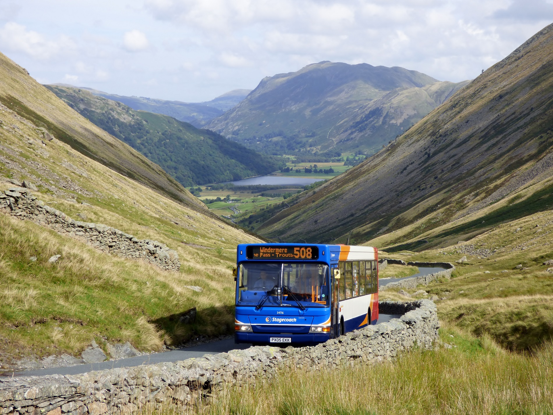 Zak Nelson's picture of a Stagecoach bus steaming up the valley came close to winning