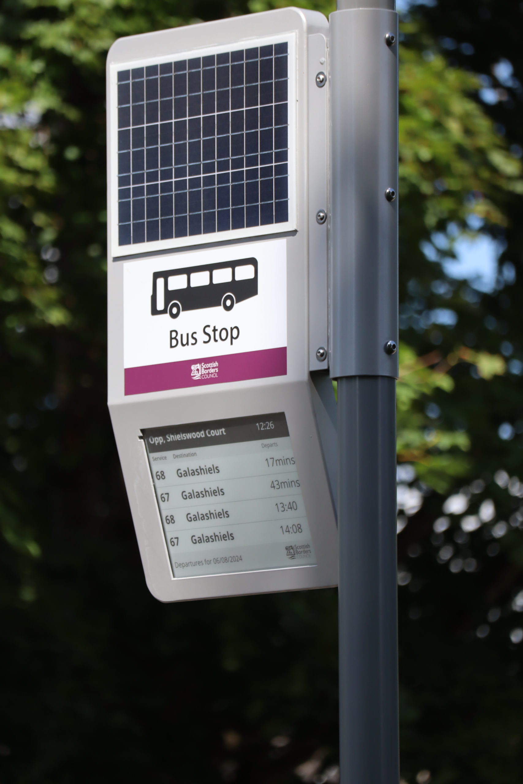 Journeo rolls out solar-powered stop displays in the Borders