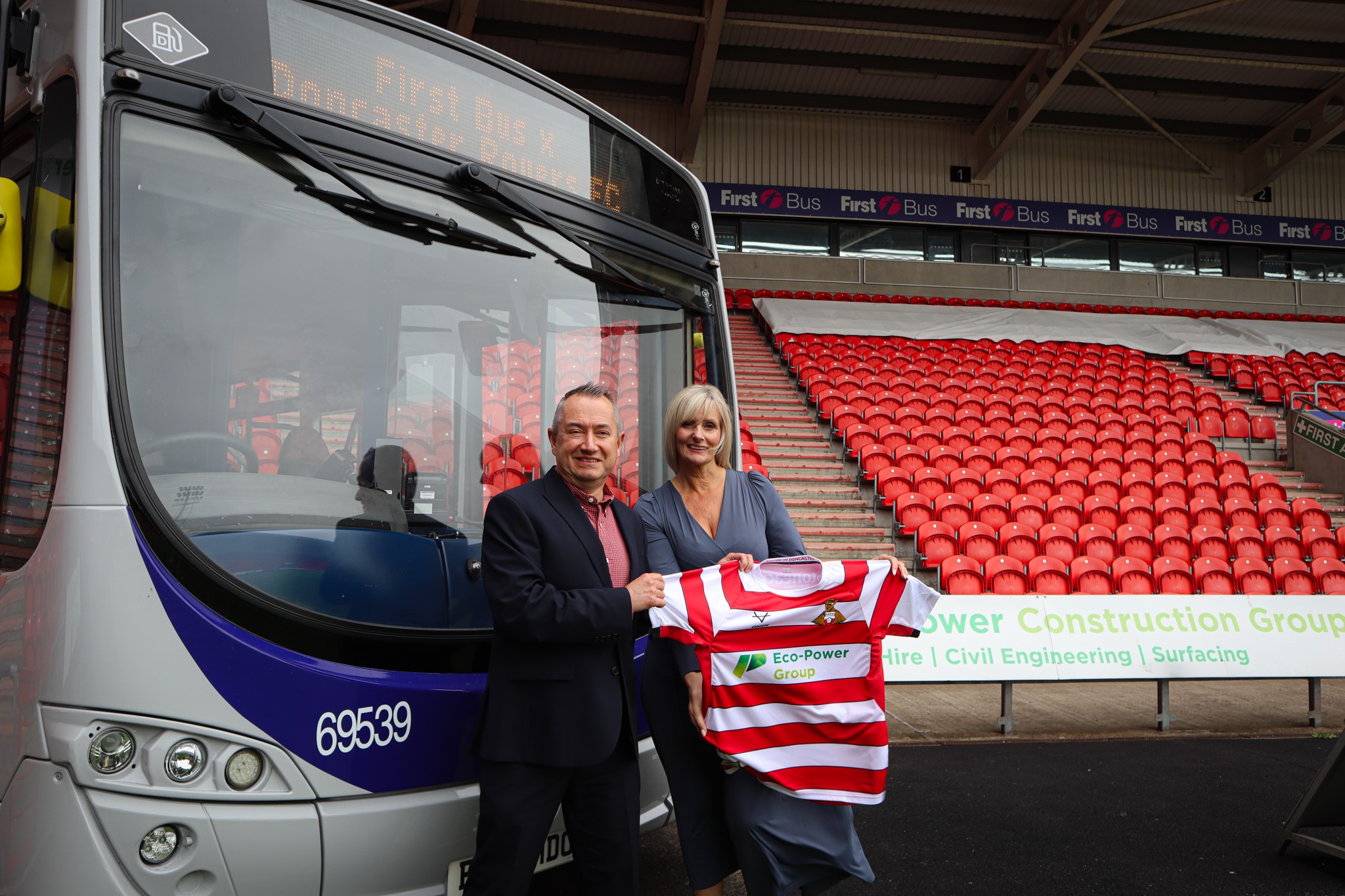 First sponsors Doncaster Rovers stand